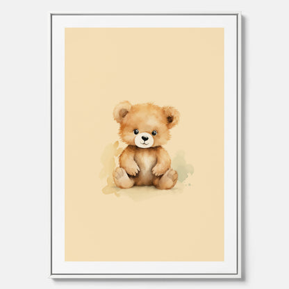 Barnposter med en björn, canvas till barnrum, barntavla