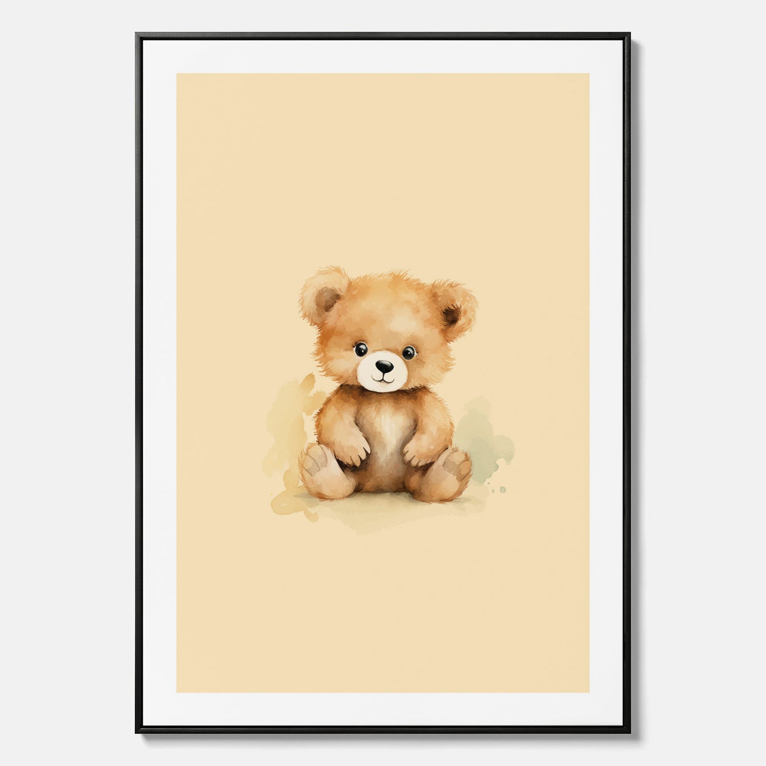 Barnposter med en björn, canvas till barnrum, barntavla