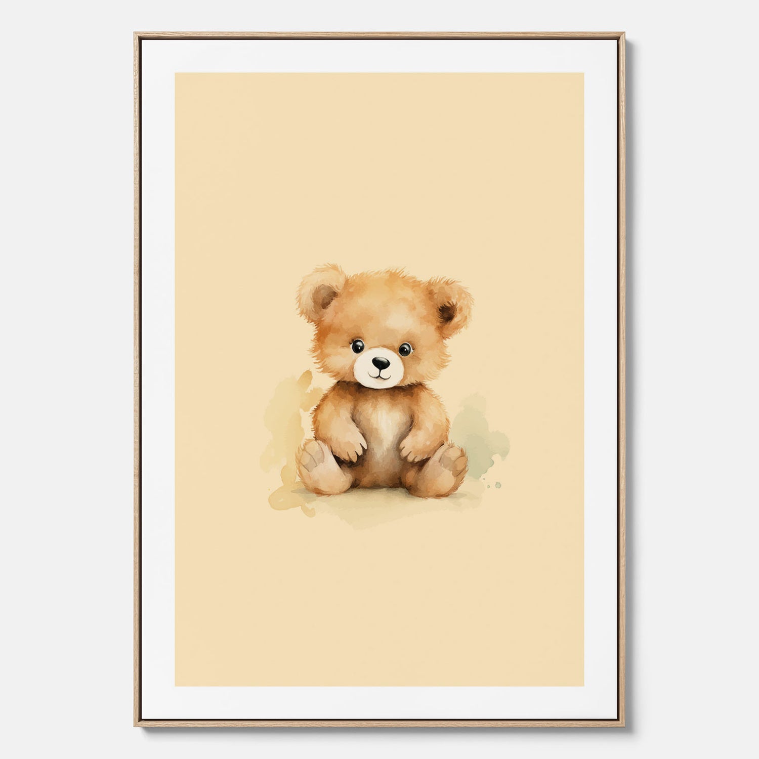 Barnposter med en björn, canvas till barnrum, barntavla