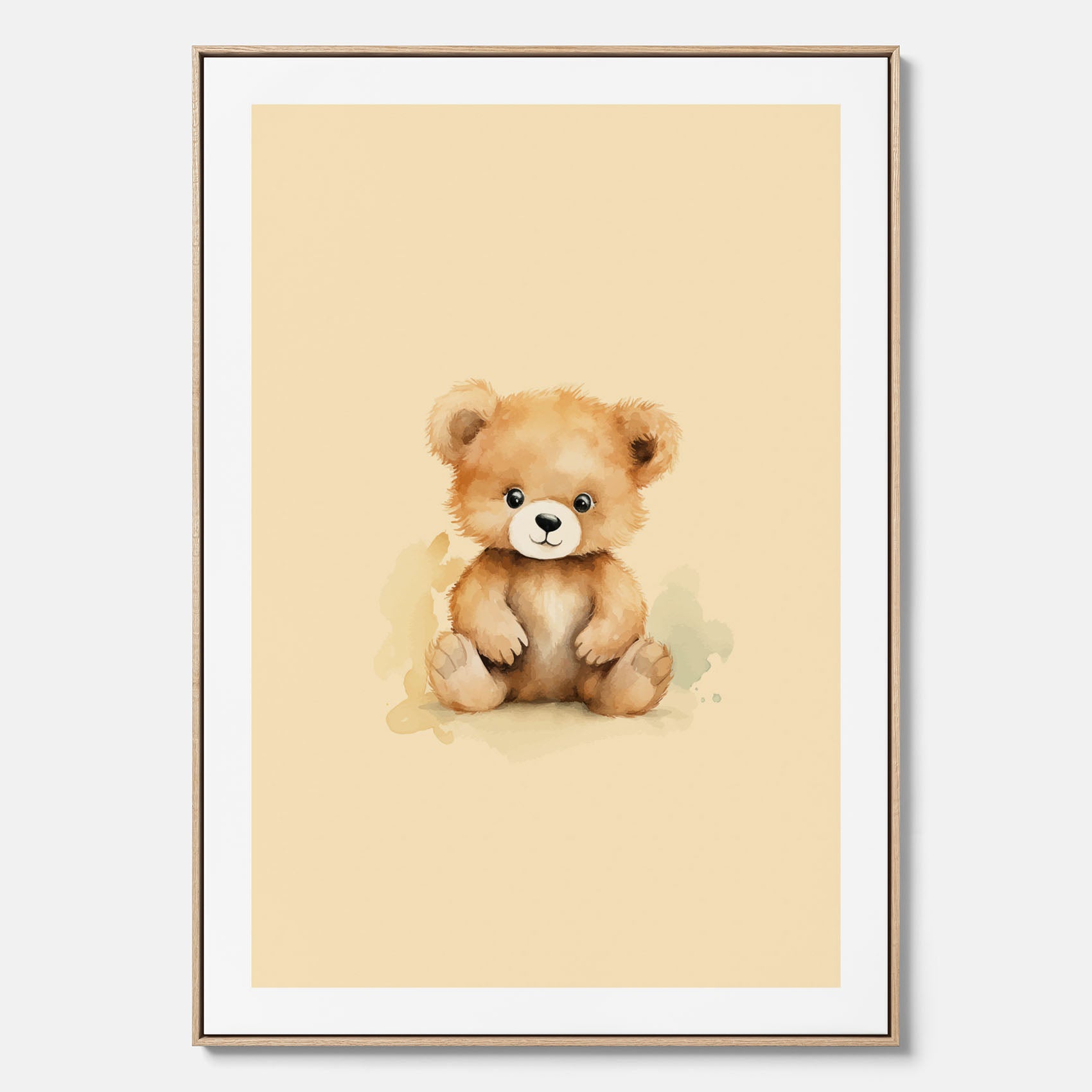 Barnposter med en björn, canvas till barnrum, barntavla