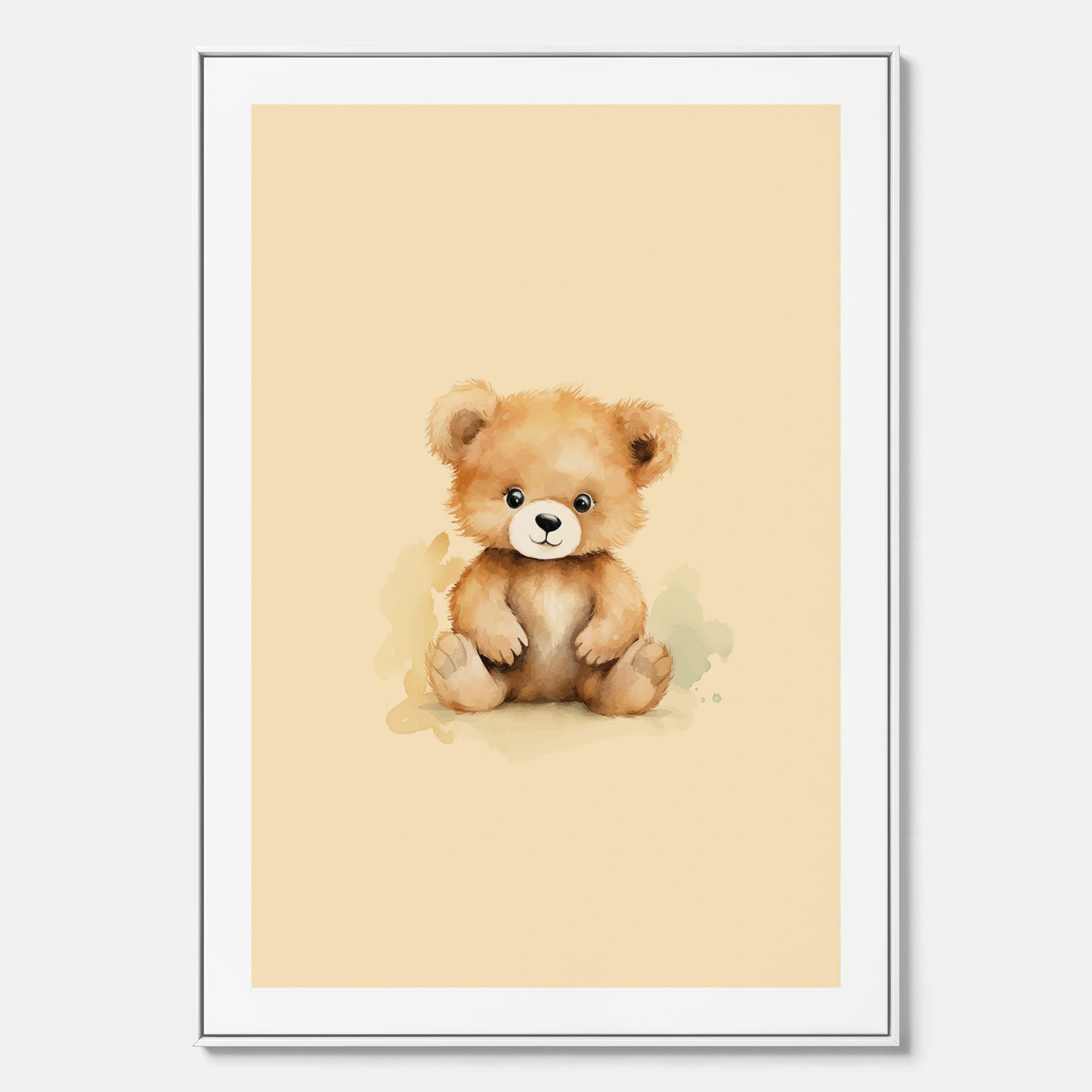 Barnposter med en björn, canvas till barnrum, barntavla