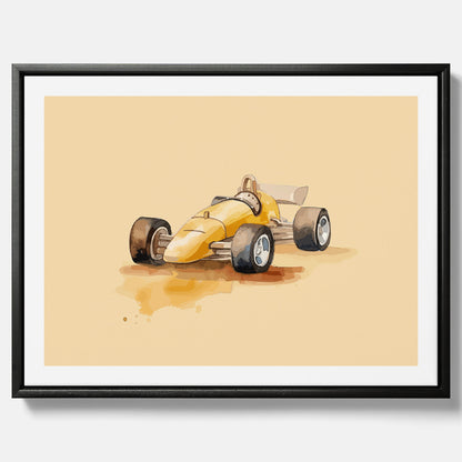 Canvastavla med en Racerbil Poster – Affisch till barnrum, Poster för barn, bilposter