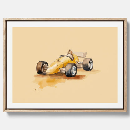 Canvastavla med en Racerbil Poster – Affisch till barnrum, Poster för barn, bilposter