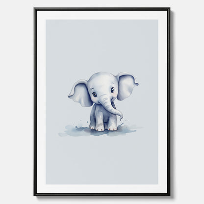 Elefant canvas – Affisch till barnrummet, barnposter, lekfull poster