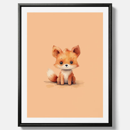 Barntavla i canvas med en räv, poster till barnrum, barntavla
