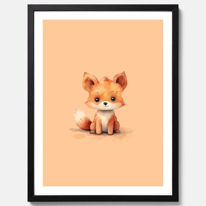 Barnposter med en räv, poster till barnrum, barntavla