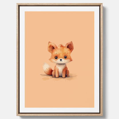 Barntavla i canvas med en räv, poster till barnrum, barntavla