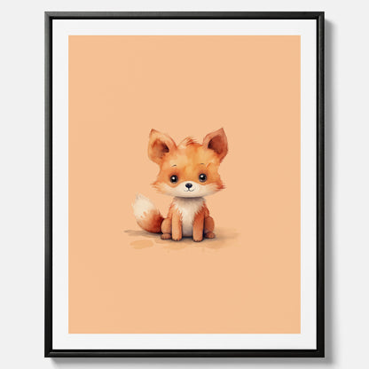 Barntavla i canvas med en räv, poster till barnrum, barntavla