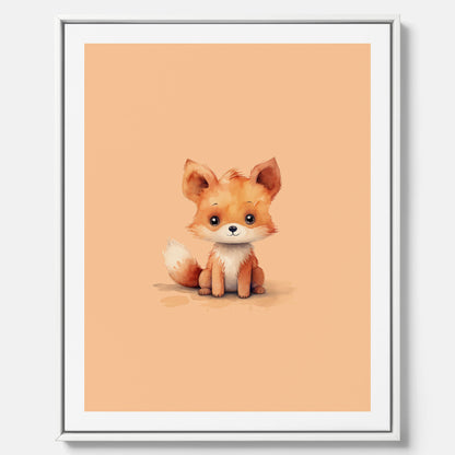 Barntavla i canvas med en räv, poster till barnrum, barntavla