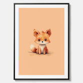 Barntavla i canvas med en räv, poster till barnrum, barntavla