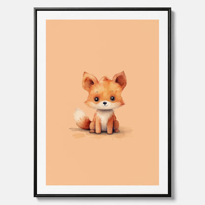 Barntavla i canvas med en räv, poster till barnrum, barntavla