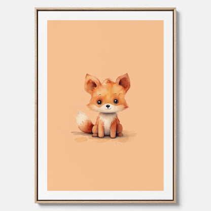 Barntavla i canvas med en räv, poster till barnrum, barntavla