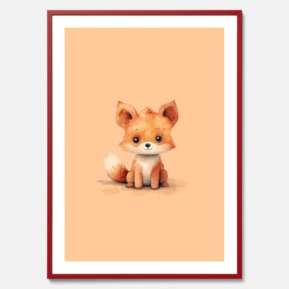 Barnposter med en räv, poster till barnrum, barntavla