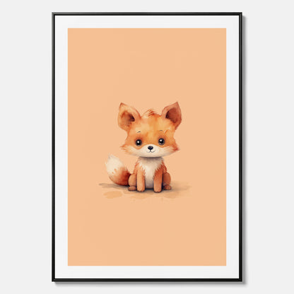 Barntavla i canvas med en räv, poster till barnrum, barntavla