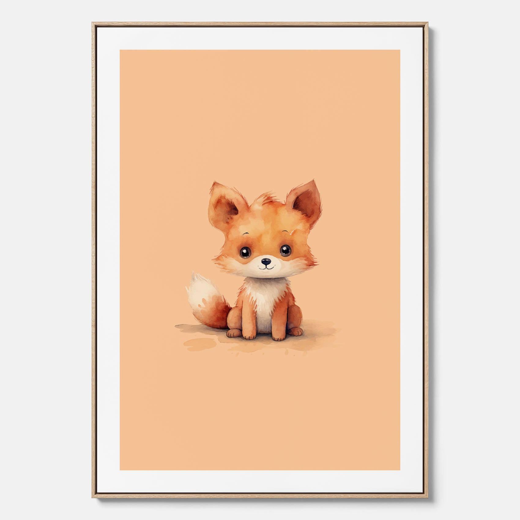 Barntavla i canvas med en räv, poster till barnrum, barntavla