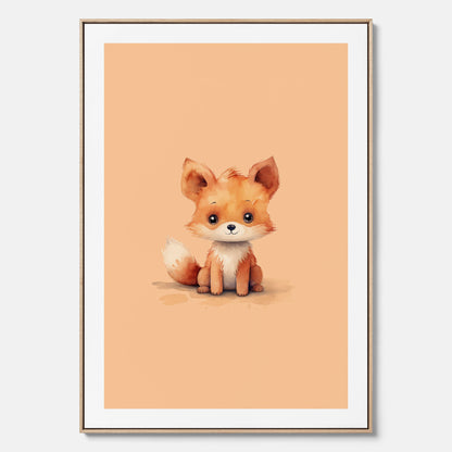 Barntavla i canvas med en räv, poster till barnrum, barntavla