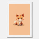 Barntavla i canvas med en räv, poster till barnrum, barntavla
