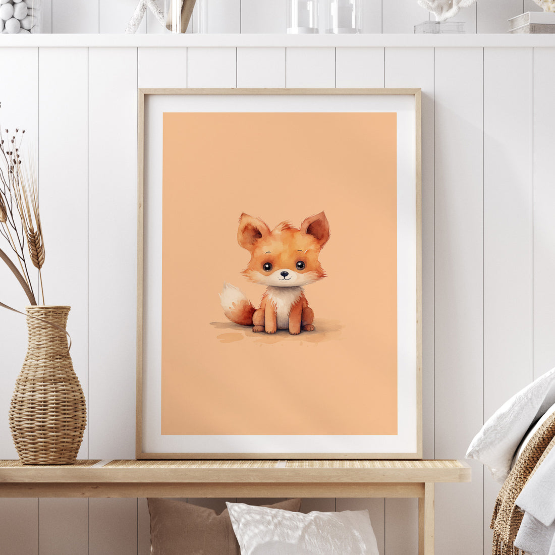 Barnposter med en räv, poster till barnrum, barntavla