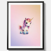 Enhörning Barnposter – Canvas till barnrummet, barn poster, lekfull poster
