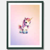 Enhörning Barnposter – Tavla till barnrummet, barn poster, lekfull poster
