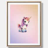 Enhörning Barnposter – Canvas till barnrummet, barn poster, lekfull poster