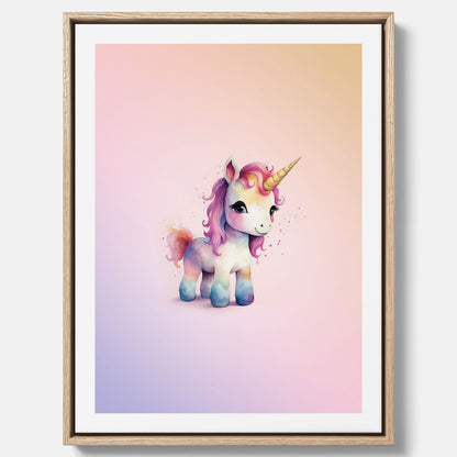 Enhörning Barnposter – Canvas till barnrummet, barn poster, lekfull poster