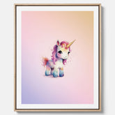 Enhörning Barnposter – Canvas till barnrummet, barn poster, lekfull poster