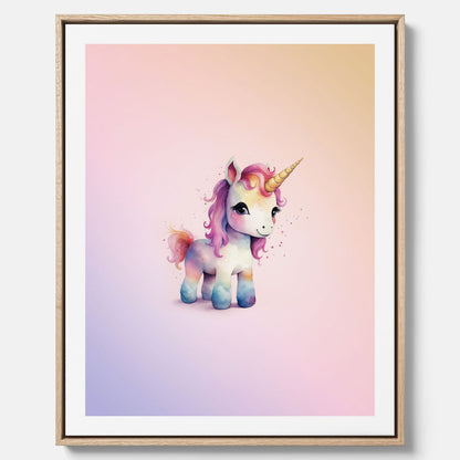 Enhörning Barnposter – Canvas till barnrummet, barn poster, lekfull poster