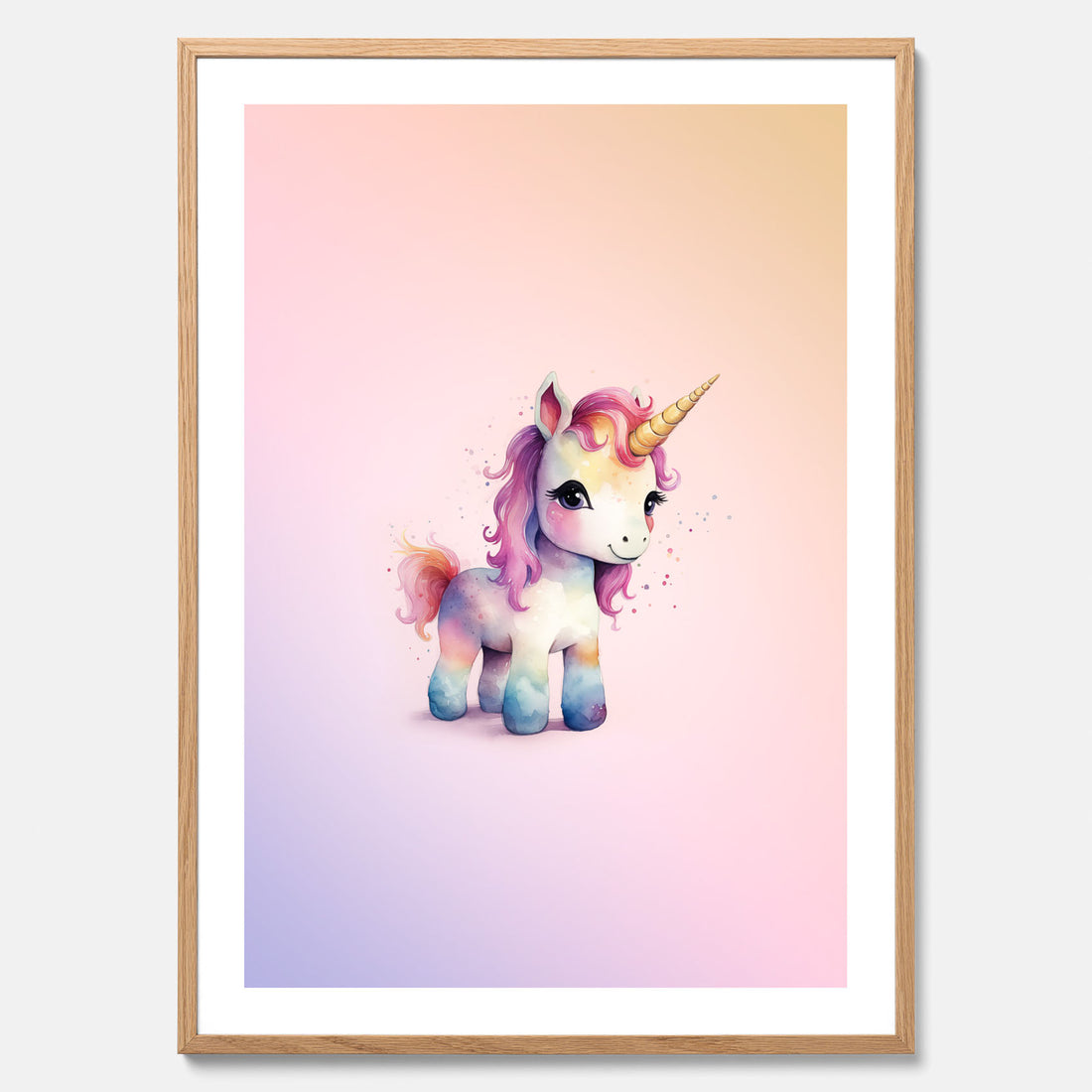 Enhörning Barnposter – Affisch till barnrummet, barn poster, lekfull poster
