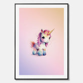 Enhörning Barnposter – Canvas till barnrummet, barn poster, lekfull poster