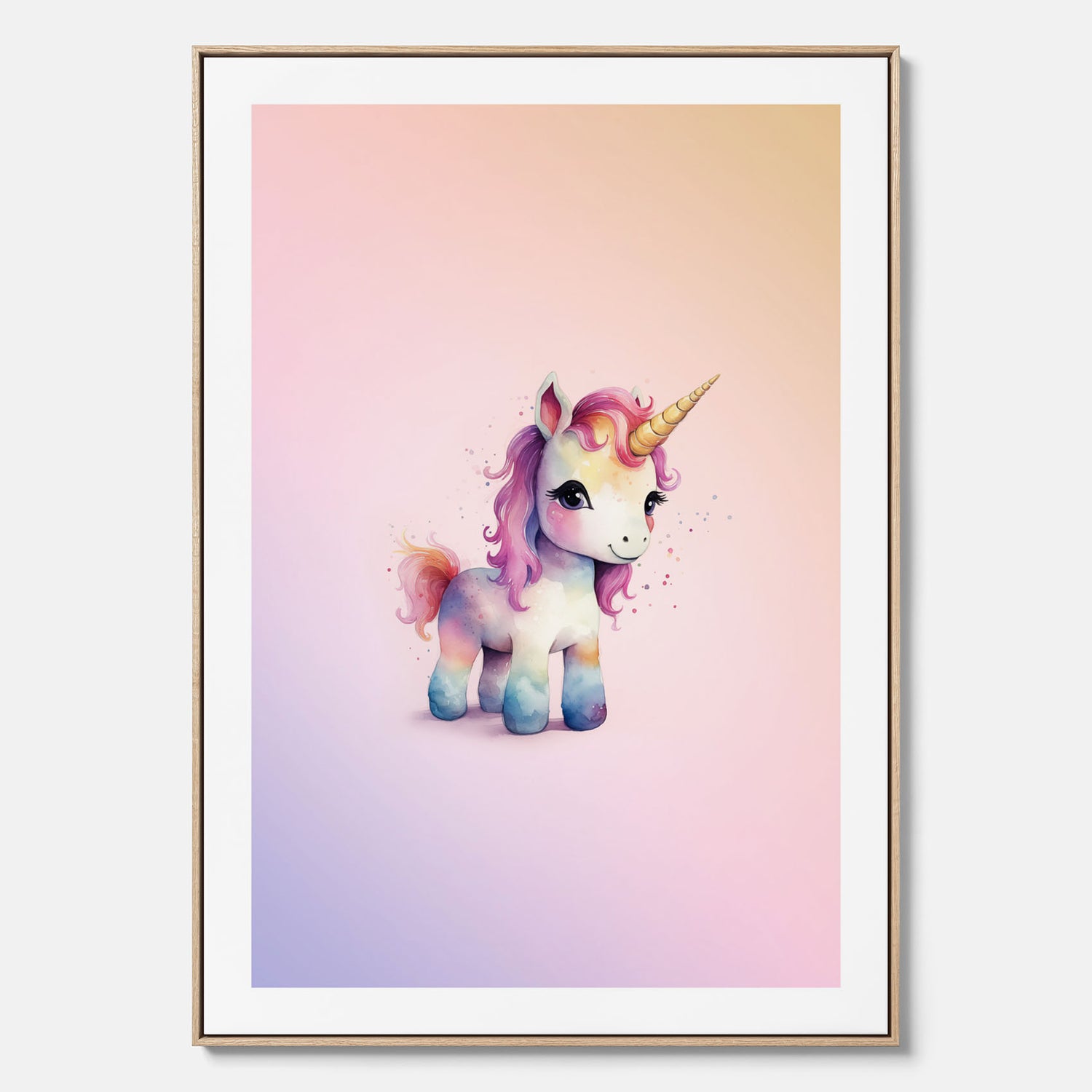 Enhörning Barnposter – Canvas till barnrummet, barn poster, lekfull poster