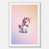 Enhörning Barnposter – Canvas till barnrummet, barn poster, lekfull poster