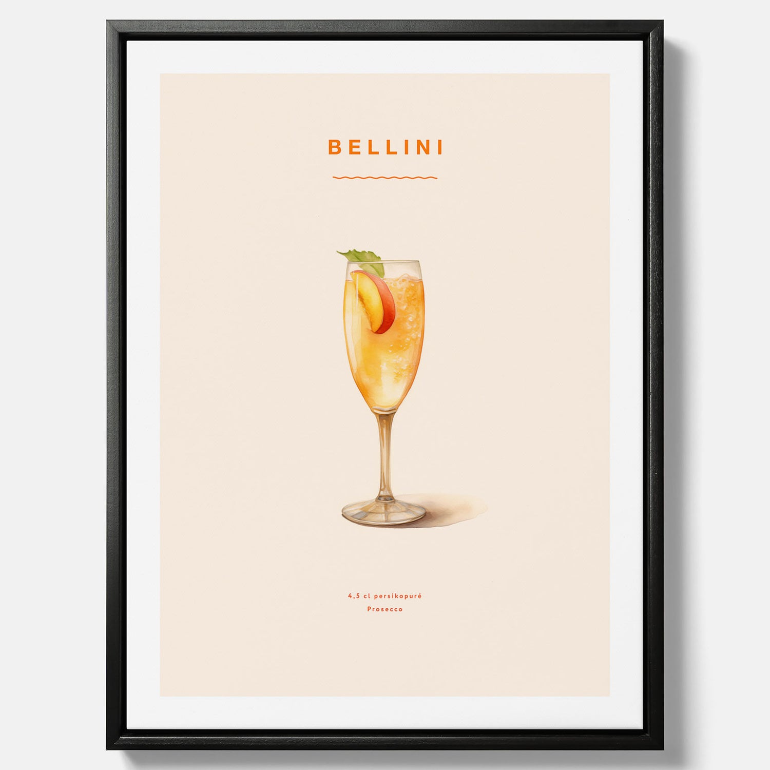 Canvastavla med Bellini Poster – Affisch med drink, drinkposter