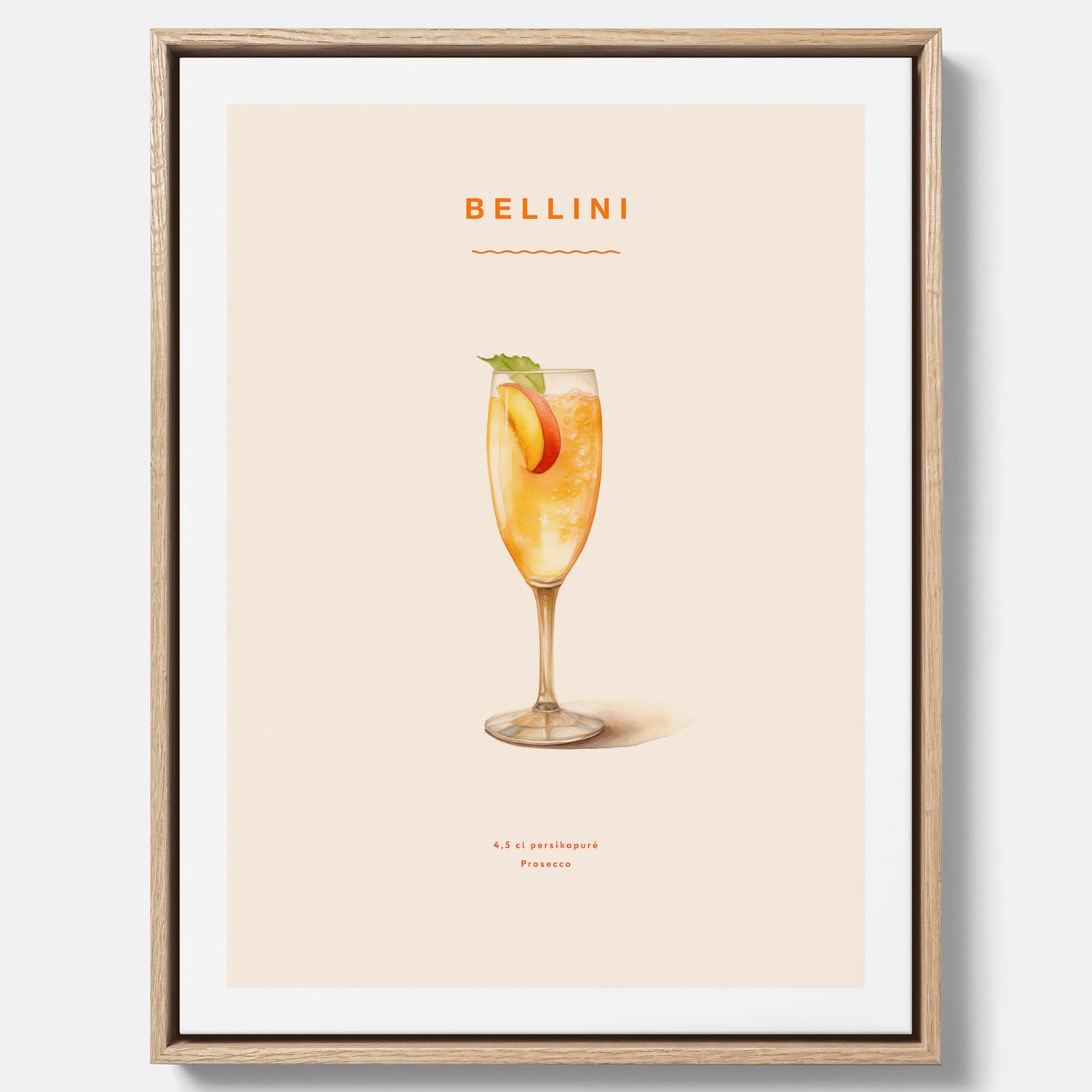 Canvastavla med Bellini Poster – Affisch med drink, drinkposter