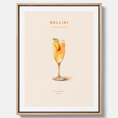 Canvastavla med Bellini Poster – Affisch med drink, drinkposter