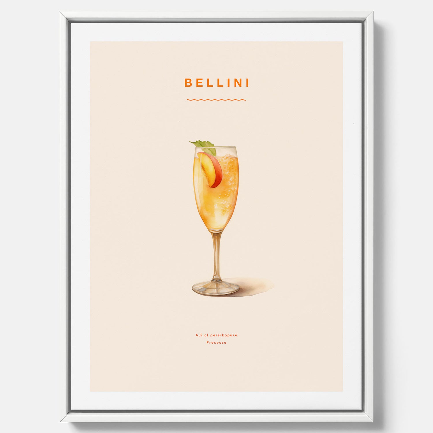 Canvastavla med Bellini Poster – Affisch med drink, drinkposter