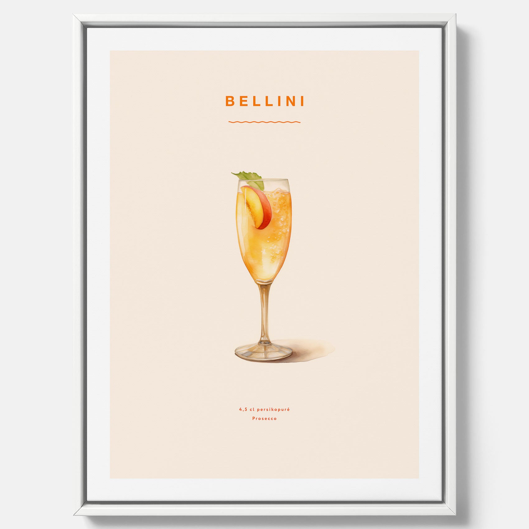 Canvastavla med Bellini Poster – Affisch med drink, drinkposter