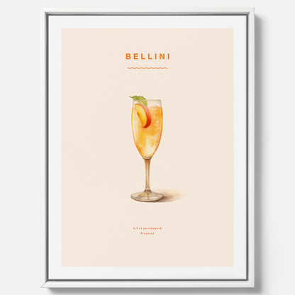 Canvastavla med Bellini Poster – Affisch med drink, drinkposter