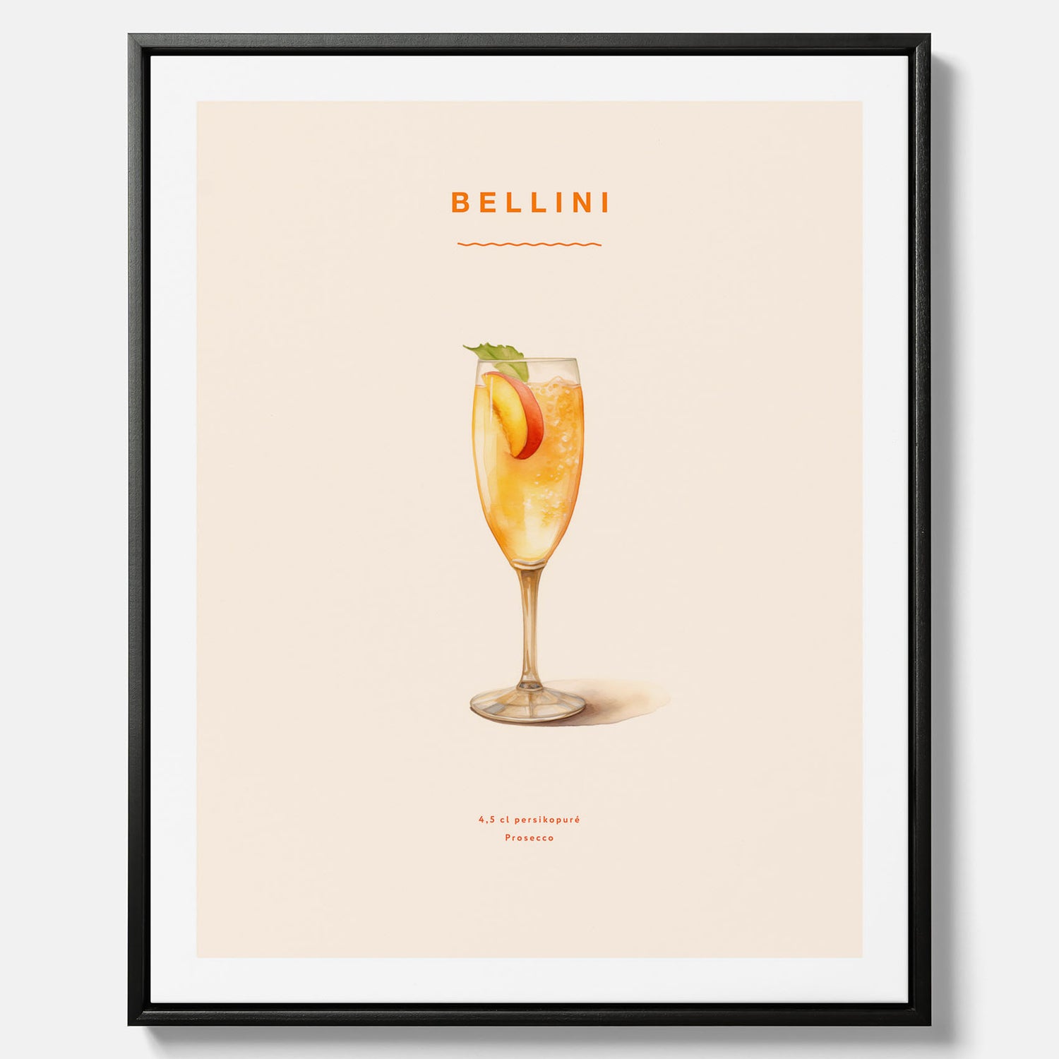 Canvastavla med Bellini Poster – Affisch med drink, drinkposter