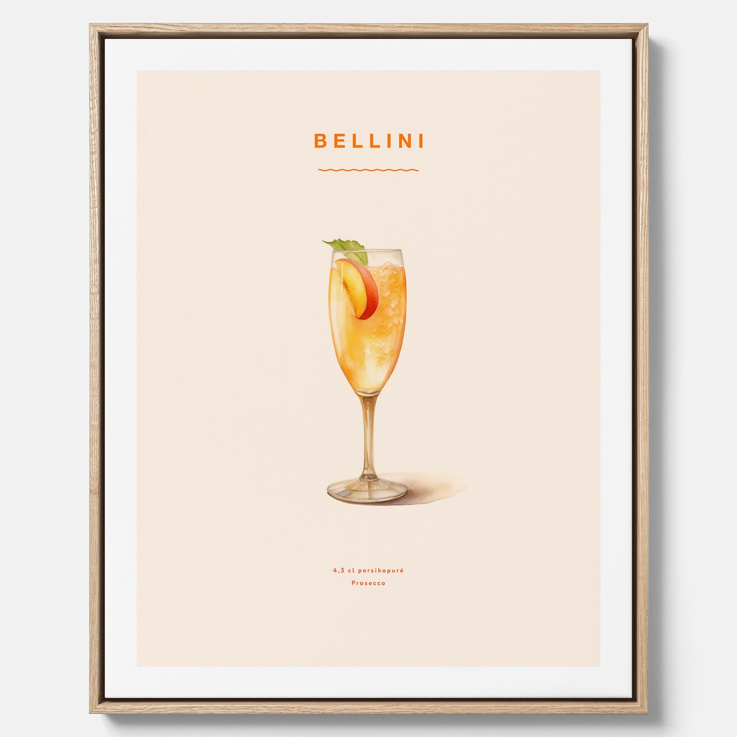 Canvastavla med Bellini Poster – Affisch med drink, drinkposter