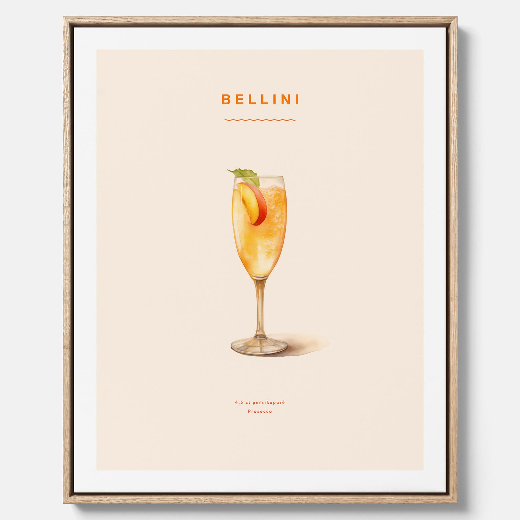 Canvastavla med Bellini Poster – Affisch med drink, drinkposter