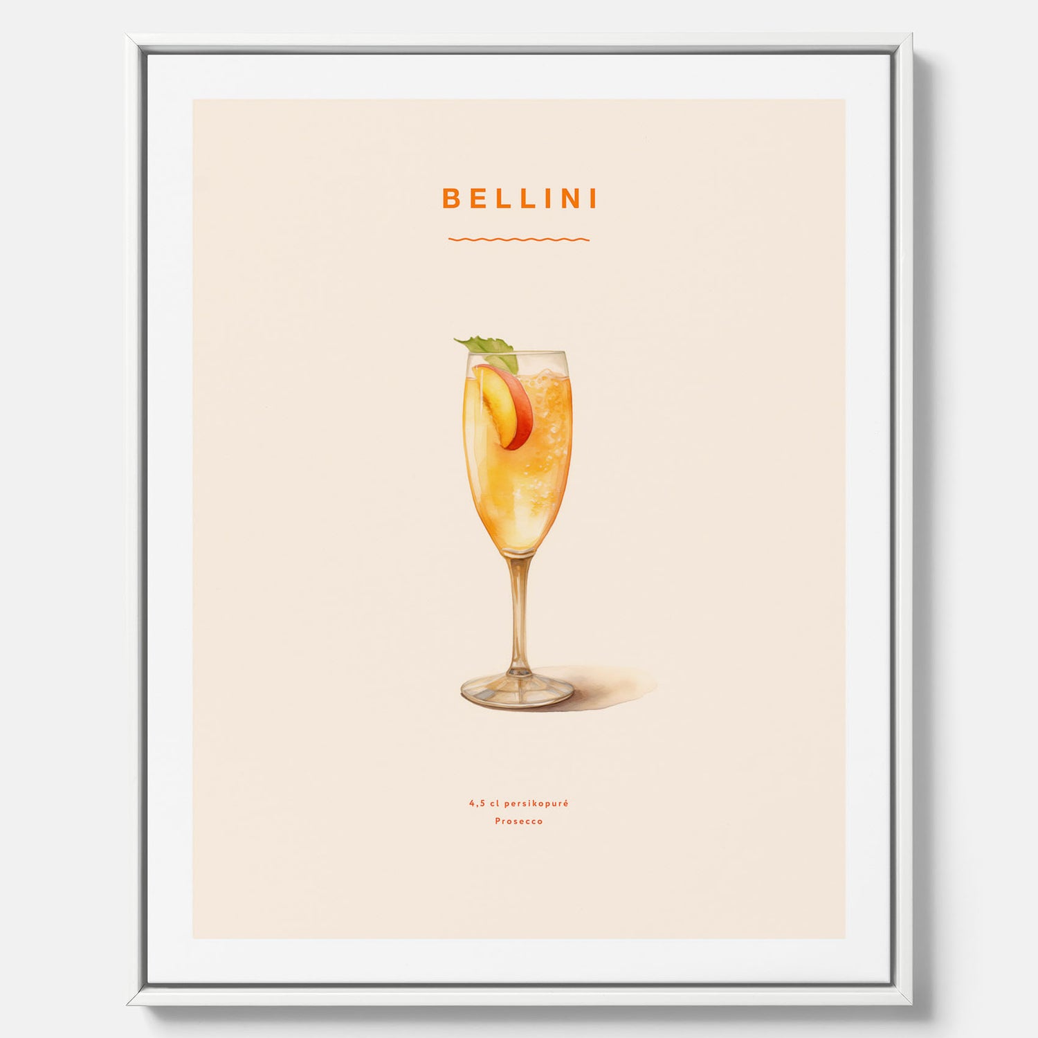 Canvastavla med Bellini Poster – Affisch med drink, drinkposter