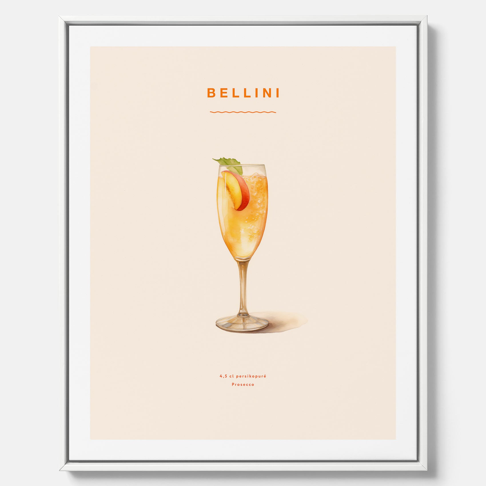 Canvastavla med Bellini Poster – Affisch med drink, drinkposter