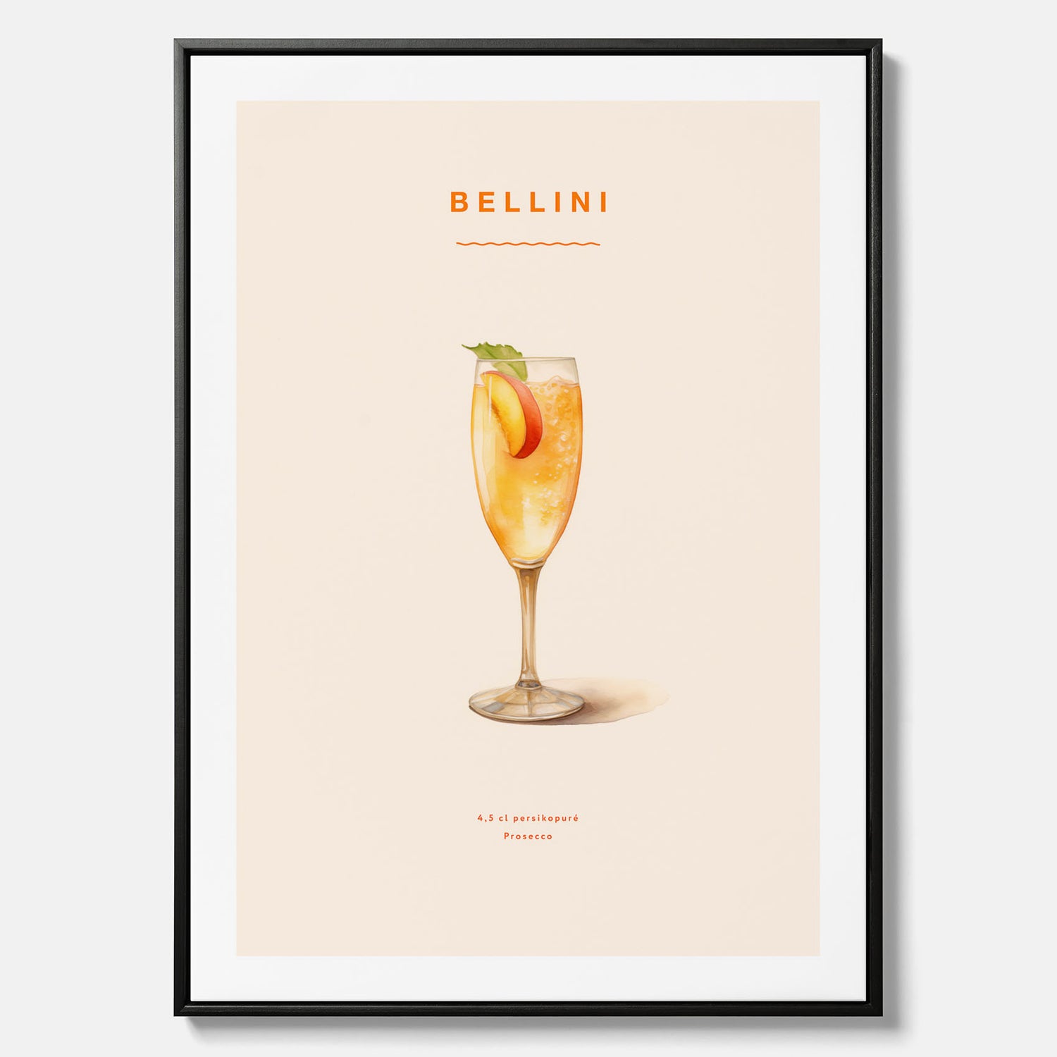 Canvastavla med Bellini Poster – Affisch med drink, drinkposter