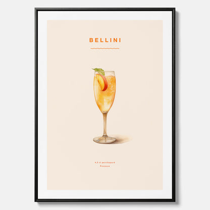 Canvastavla med Bellini Poster – Affisch med drink, drinkposter