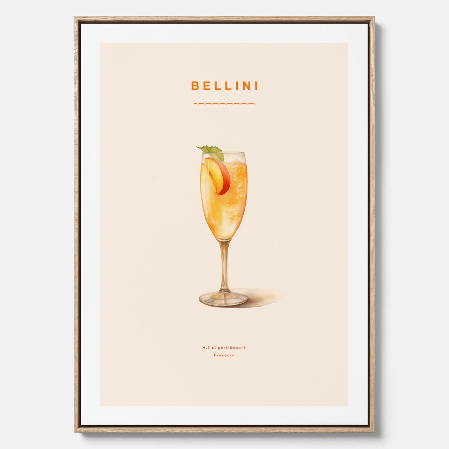 Canvastavla med Bellini Poster – Affisch med drink, drinkposter