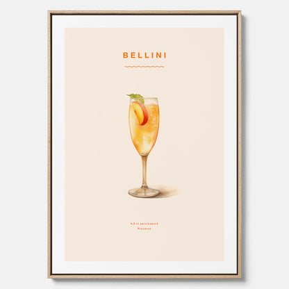 Canvastavla med Bellini Poster – Affisch med drink, drinkposter