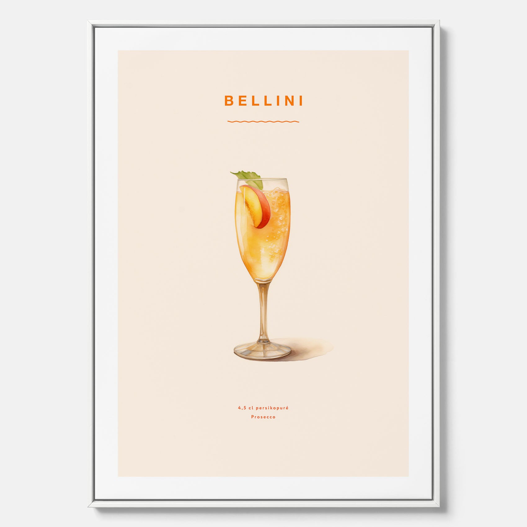 Canvastavla med Bellini Poster – Affisch med drink, drinkposter