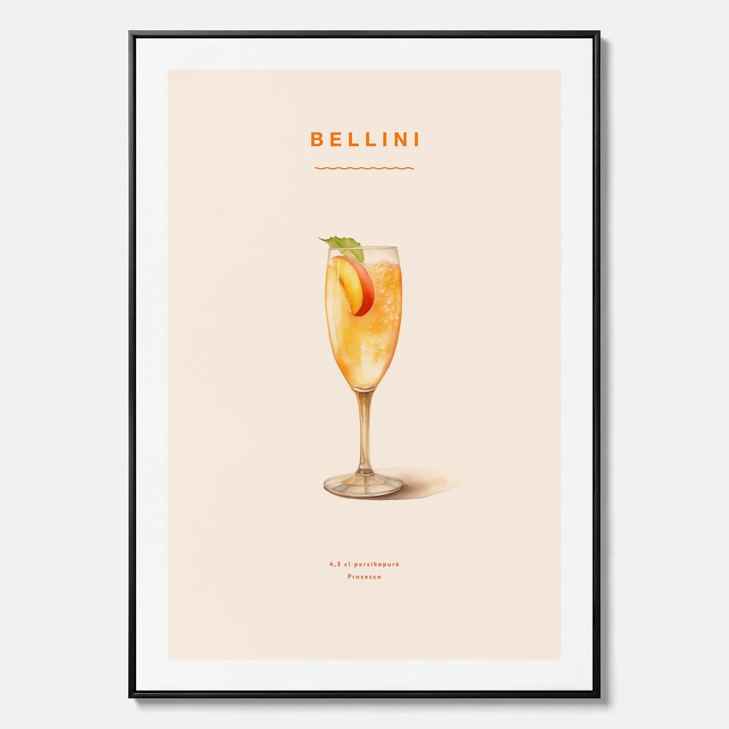 Canvastavla med Bellini Poster – Affisch med drink, drinkposter