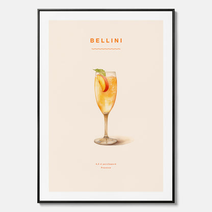 Canvastavla med Bellini Poster – Affisch med drink, drinkposter